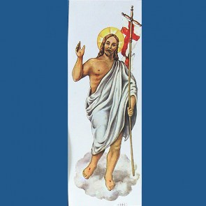 AFF-CAL263 Decalcomania per cero pasquale Cristo Risorto cm 26 euro 3,17